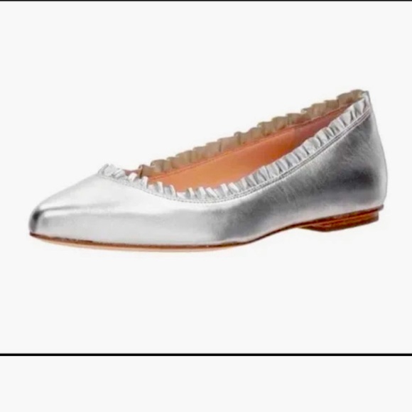 KATE SPADE Pointy Toe Silver Flats - Picture 1 of 11
